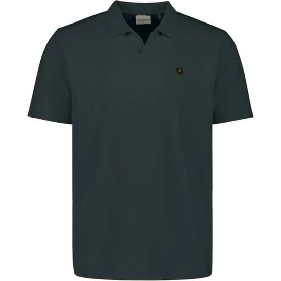 No Excess Polo short sleeve v-collar basic dark steel - Image 2