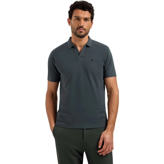 No Excess Polo short sleeve v-collar basic dark steel - Image 5