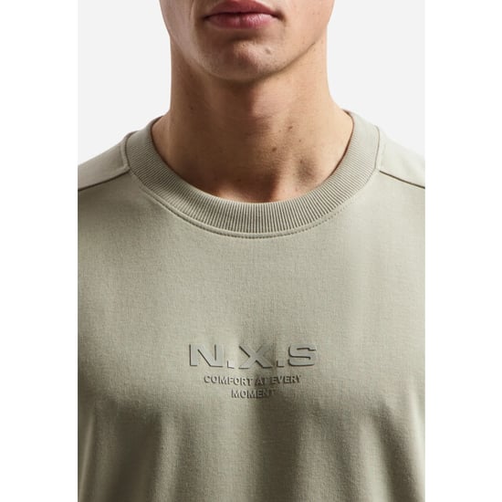 No Excess T-shirt crewneck solid heavy interl taupe - Image 2