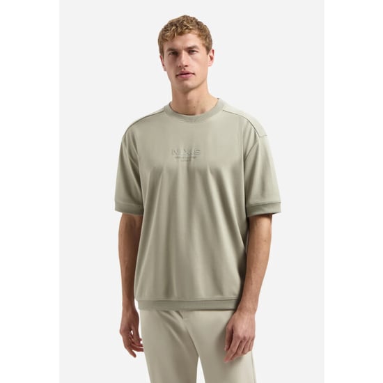 No Excess T-shirt crewneck solid heavy interl taupe - Image 3