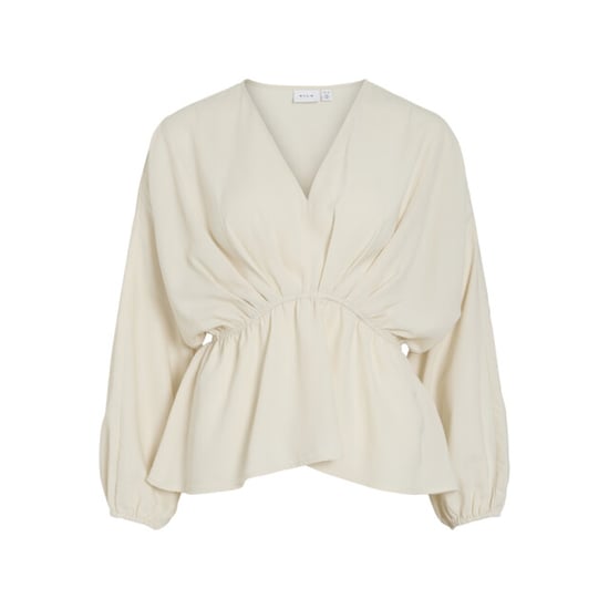 Vila Viselia v-neck ls peplum topbfs beige - Image 1