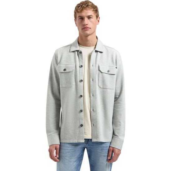 No Excess Overshirt jersey twill grey melange - Image 1