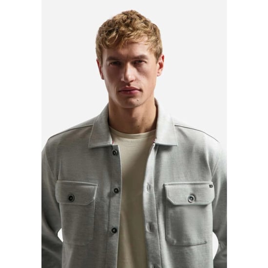 No Excess Overshirt jersey twill grey melange - Image 3