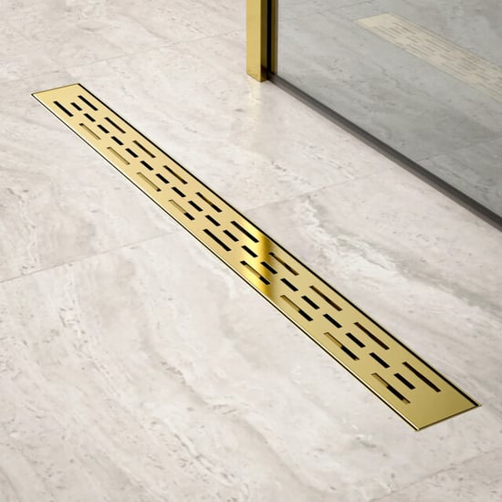 Mirlux Douchegoot 80cm goud standaard rooster rvs met flens - Image 1