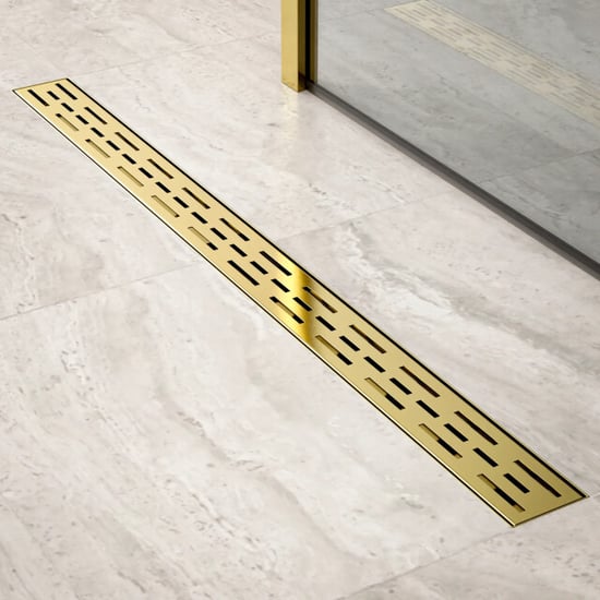 Mirlux Douchegoot 90cm- goud standaard rooster rvs met flens - Image 1