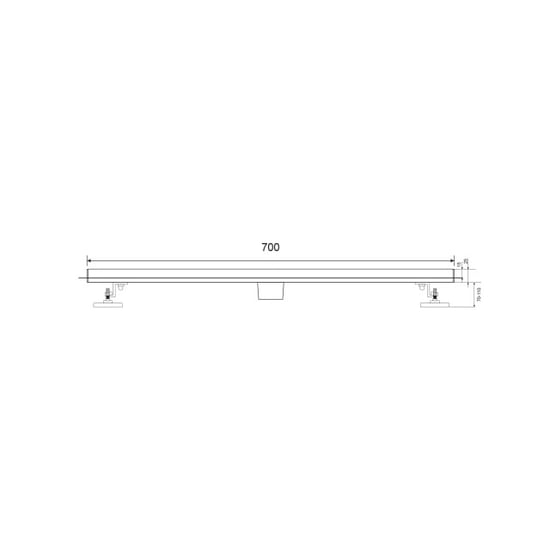 Mirlux Douchegoot 70cm goud tegelrooster rvs met flens - Image 2