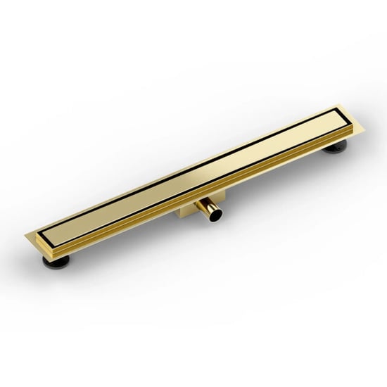 Mirlux Douchegoot 80cm goud tegelrooster rvs met flens - Image 5