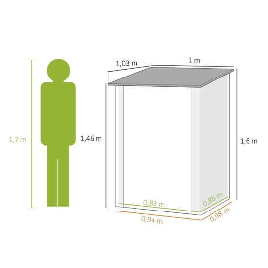 4goodz Tuinhuis van metaal metalen tuinhuisje voor balkon en terras - - Image 3