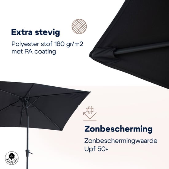 4gardenz ® parasol rechthoek 150x250cm kantelbaar balkonparasol - Image 4