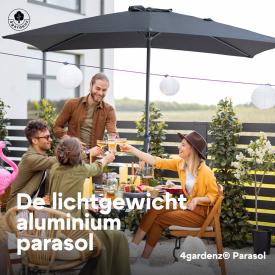 4gardenz ® parasol rechthoek 150x250cm kantelbaar balkonparasol - Image 6
