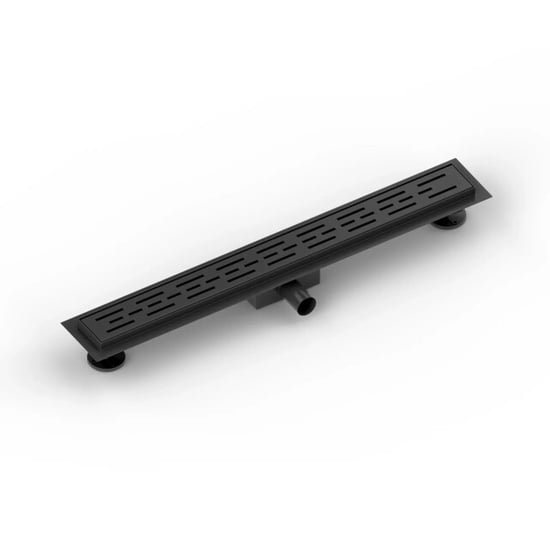 Mirlux Douchegoot 70cm mat zwart standaard rooster rvs met flens - Image 4