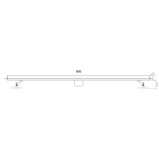 Mirlux Douchegoot 90cm- mat zwart standaard rooster rvs met flens - Image 2