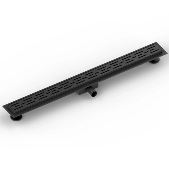 Mirlux Douchegoot 90cm- mat zwart standaard rooster rvs met flens - Image 5