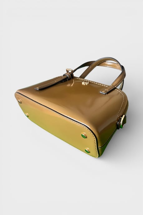 Tory Burch Emerson Patent Dome Satchel Brown - Image 3