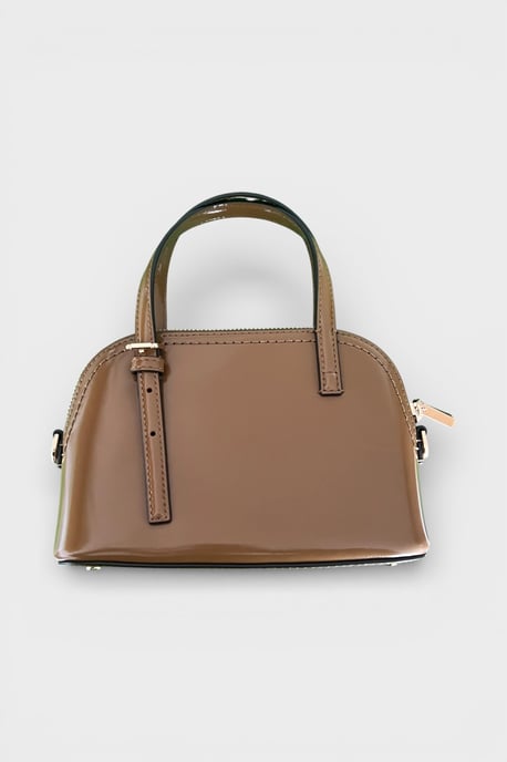 Tory Burch Emerson Patent Dome Satchel Brown - Image 6