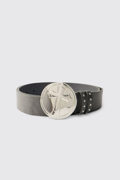 PU Faded Cross Buckle Belt - Image 1