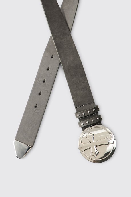 PU Faded Cross Buckle Belt - Image 2