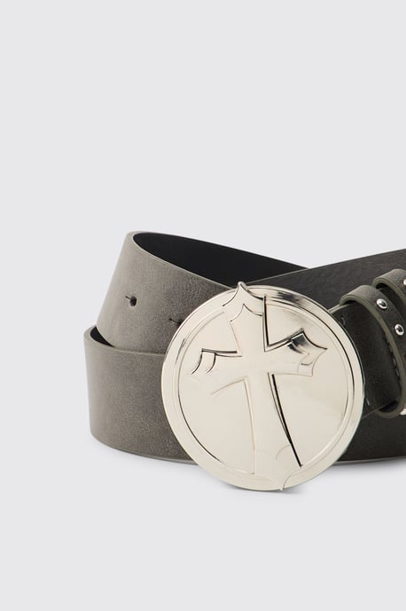 PU Faded Cross Buckle Belt - Image 3