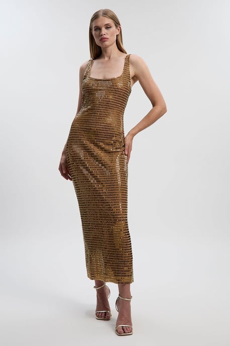 Premium Crystal Embellished Jersey Midi Dress - Image 2