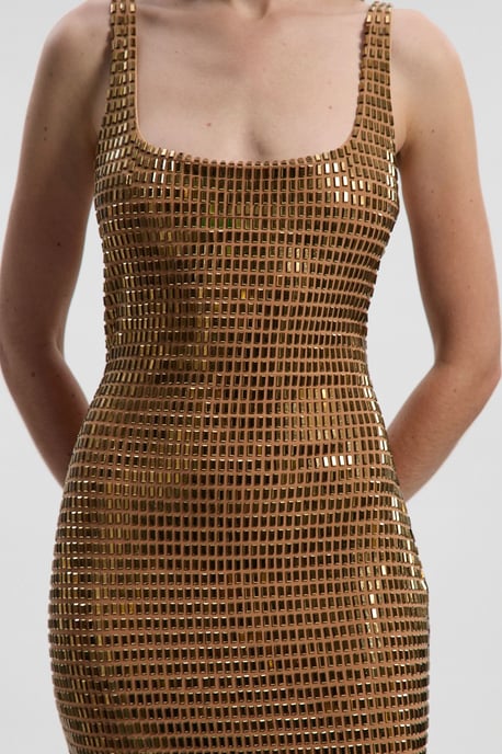 Premium Crystal Embellished Jersey Midi Dress - Image 3