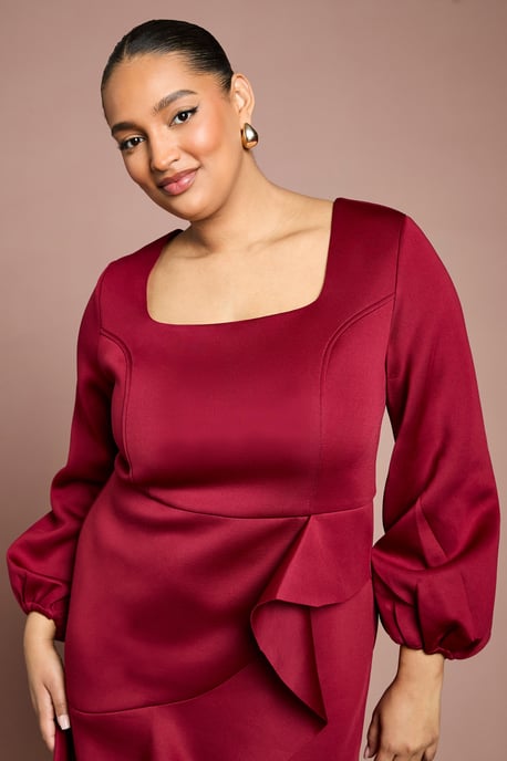 Plus Scuba Midi Dress With Square Neck - Image 4