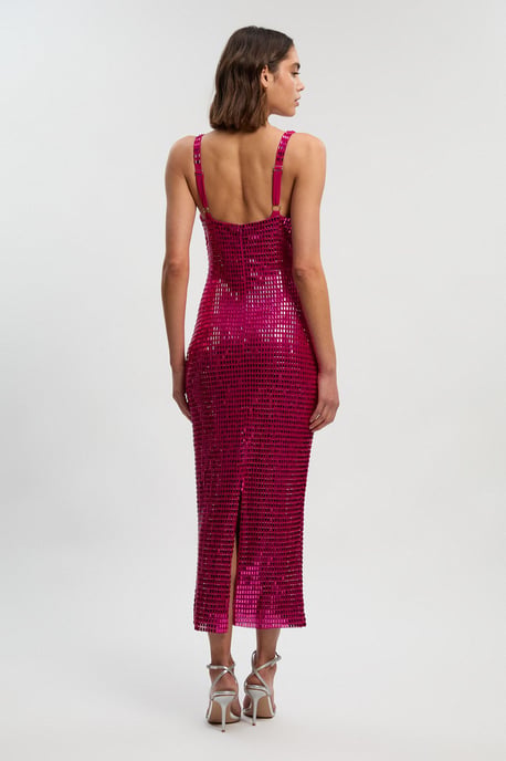 Premium Crystal Embellished Jersey Midi Dress - Image 4