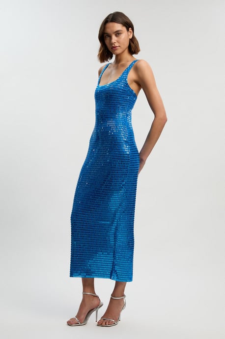 Premium Crystal Embellished Jersey Midi Dress - Image 2