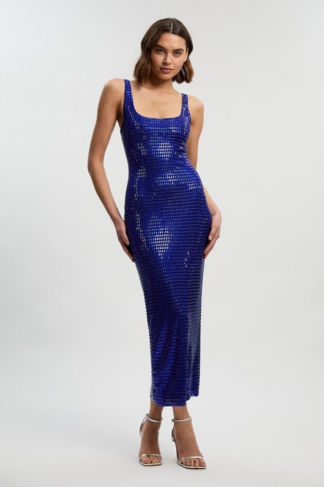Premium Crystal Embellished Jersey Midi Dress - Image 2