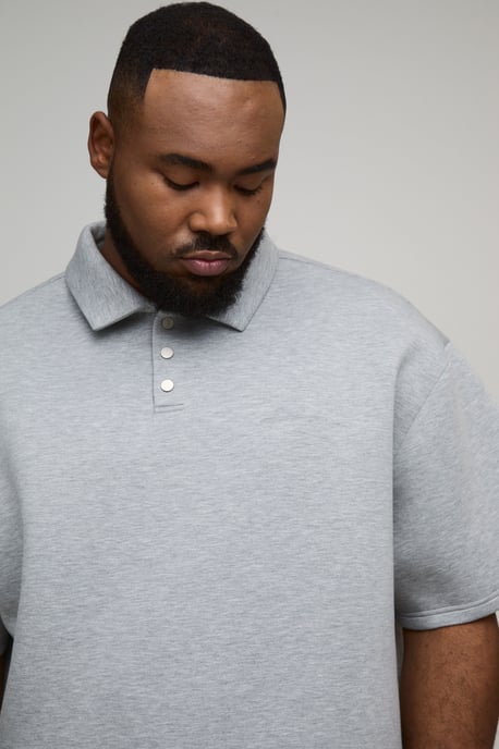 Plus Oversized Boxy Bonded Scuba Rugby Polo - Image 3