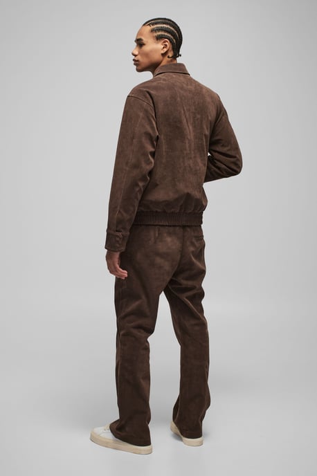 Boxy Faux Suede Pocket Harrington Jacket - Image 2