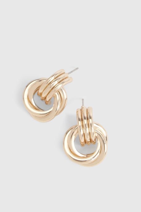Chunky Gold Door Knocker Earrings - Image 3