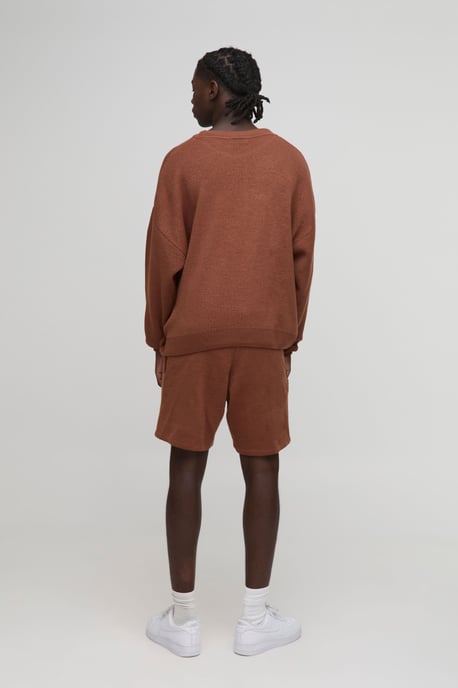 Boxy Fit Fluffy BM Knitted Jumper and Shorts Set - Image 2