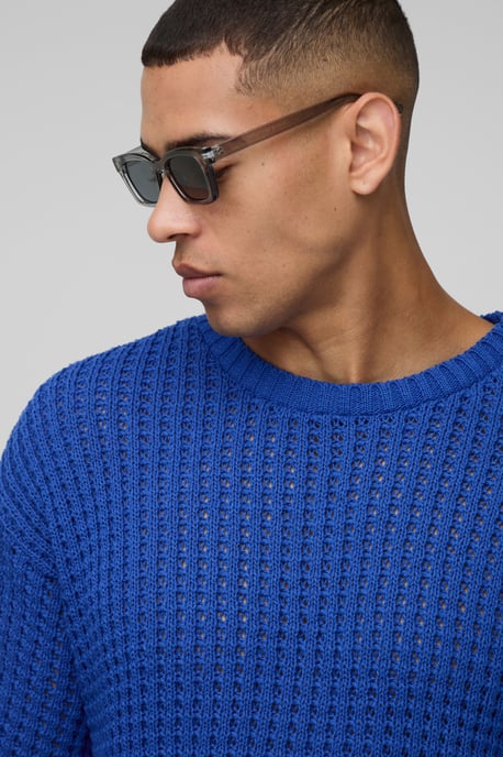 Regular Fit Open Tuck Stitch Knitted Shorts Set - Image 3