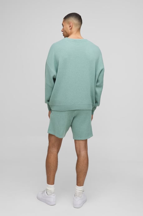 Boxy Fit Fluffy BM Knitted Jumper and Shorts Set - Image 2