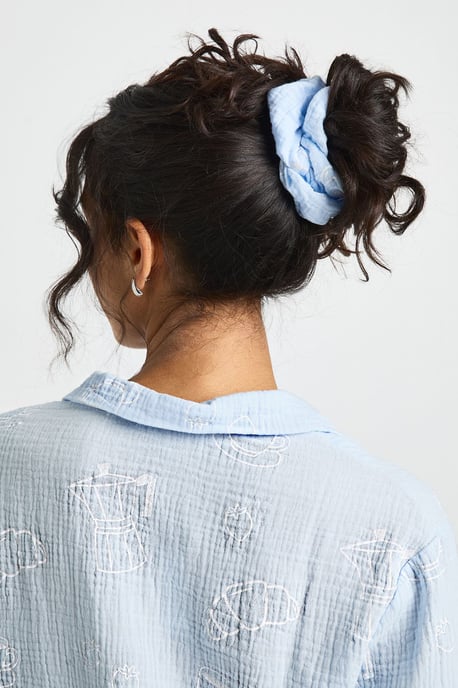 Breakfast Print Textured Long Sleeve Shirt & Trouser Pyjama 3 Piece Set - Image 4