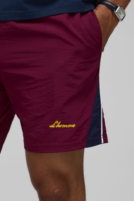 Elasticated Waist Relaxed Crinkle Nylon Panelled Shorts - Image 3