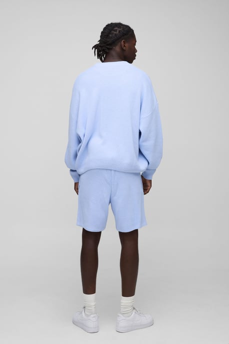 Boxy Fit Fluffy BM Knitted Jumper and Shorts Set - Image 2