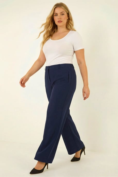 Curve Wide Leg Tailored Trouser - Image 2