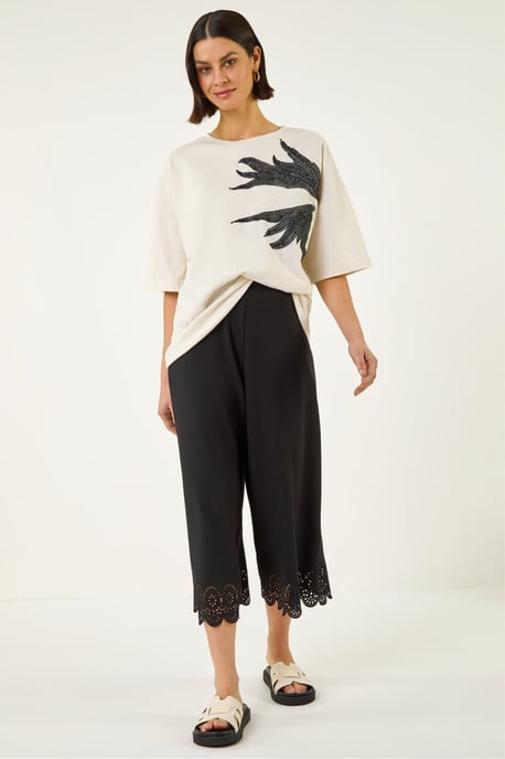Laser Cut Wide Leg Trouser - Image 2