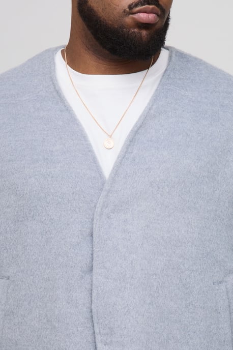Plus Collarless Wool Look Boxy Smart Jacket - Image 3