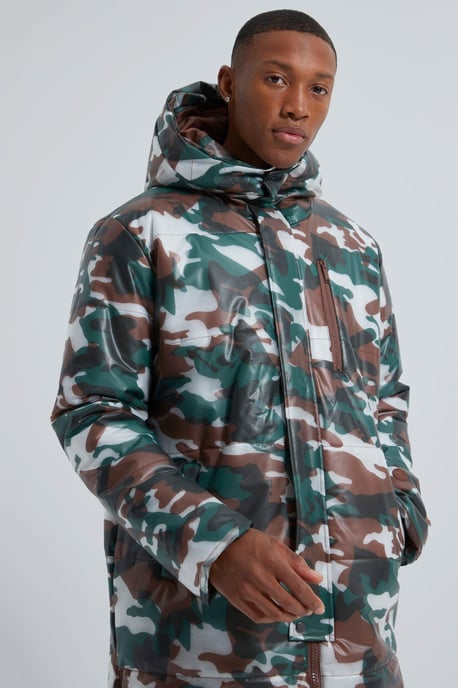 Camo Transparent Longline Puffer - Image 3