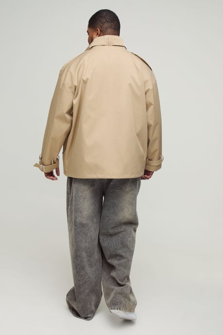 Plus Oversized Boxy Cargo Trench Coat - Image 2