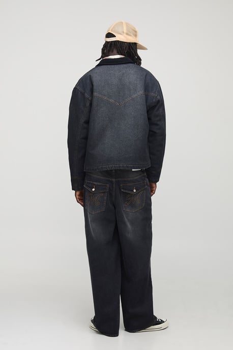 Baggy fit Washed Carpenter Panelled Jeans - Image 2