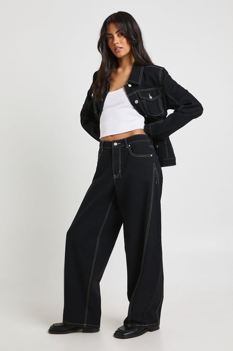 Mid Waist Seam Front Barrel Jean - Image 1