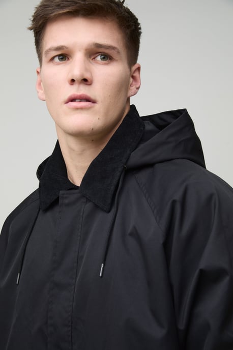 Tall Cord Collar Oversized Hooded Parka Jacket - Image 3
