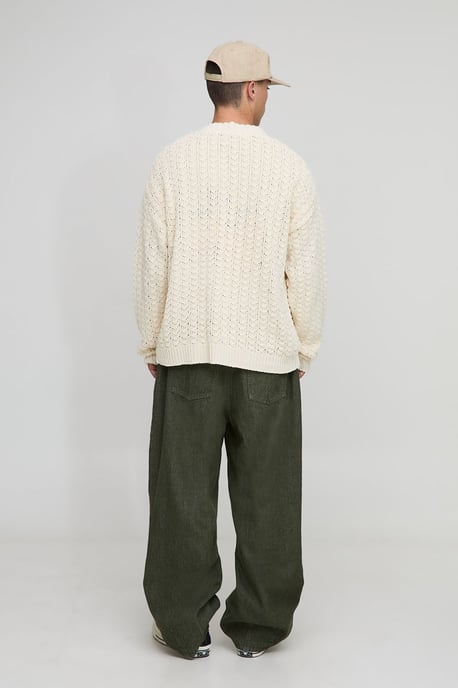 Relaxed Boxy Cable Knitted Cardigan - Image 2