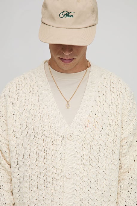 Relaxed Boxy Cable Knitted Cardigan - Image 3