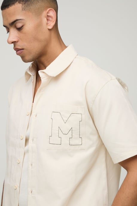 Oversized Boxy Short Sleeve Embroidered Shirt - Image 3