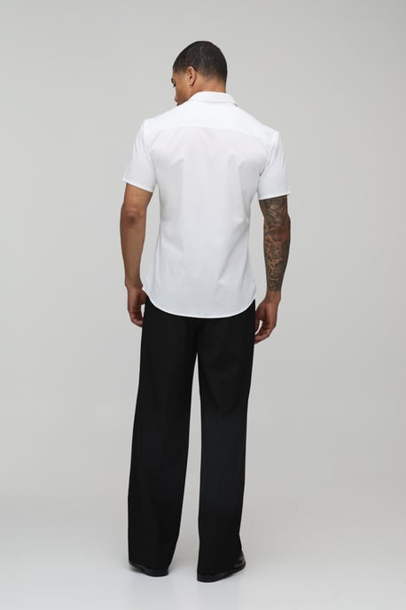 Slim Fit Short Sleeve Cotton Shirt - Image 2