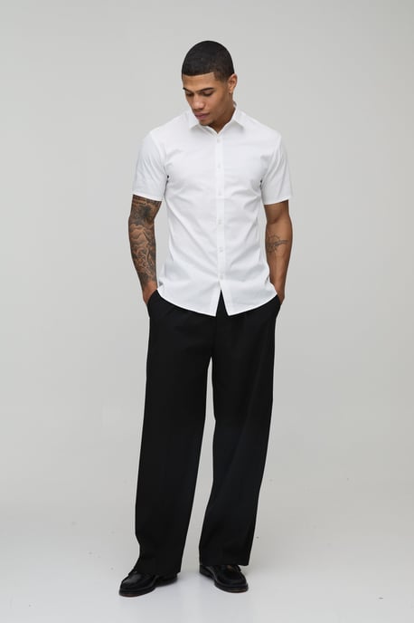 Slim Fit Short Sleeve Cotton Shirt - Image 4